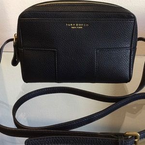 Tory Burch Crossbody Black Texture Leather